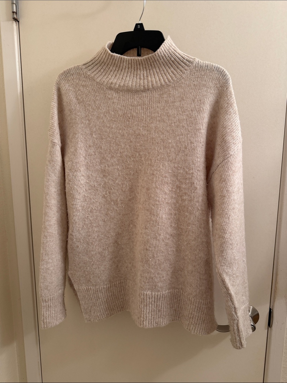 Topshop Cream Mock Neck Sweater